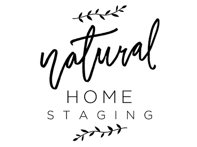 Natural Home Staging branding handlettering logo natural plants script