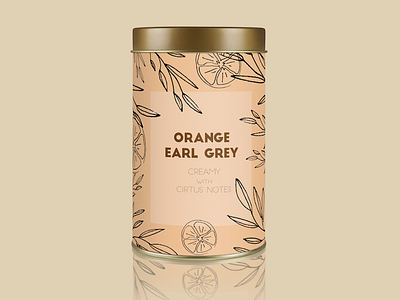 Tea time floral leaves orange packaging tea