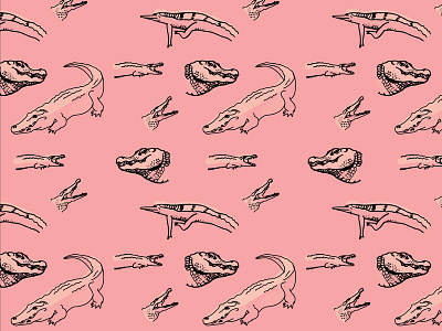 Pink Alligators alligator crocodile florida pink science illustration silly summer