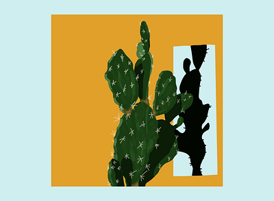 Cacti cactus desert ipad outdoors plants procreate shadows simple succulent summer