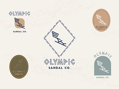 Olympic Sandal branding greek illustration logo outdoors sandals simple