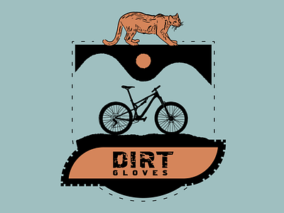 Dirt Gloves adventure bike coat of arms coatofarms design dirt illustration lion mountain mountain bike mountain biking outdoors simple sun