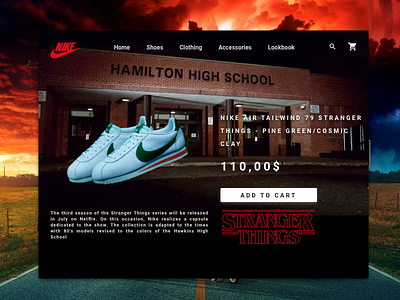 Nike x Stranger Things design interface nike sketch sneakers stranger things ui ux web