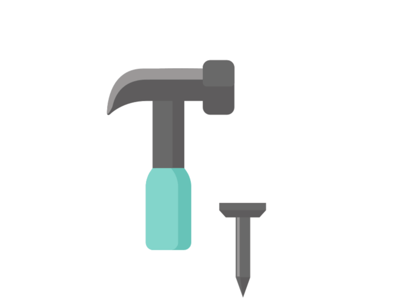 Loading Animation Teaser animation continuous flat hammer iconography illustration loading nail preview simple teaser