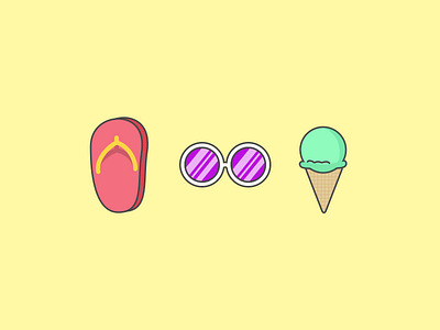 Summer Icons ice cream icon sketch summer vector