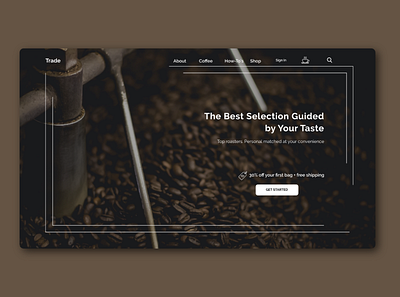 Trade Coffee Shop Landing Page adobe xd coffee shop digital marketing landing page uidesign uiuxdesign webdesign