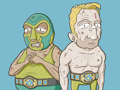 Motley Crew cartoon champion character drawing drawnbyshawn illustration pro wrestling professional wrestler