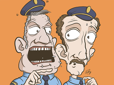 Angry Cop angry cartoon character chief cop deputy drawing illustration mad police shout yell