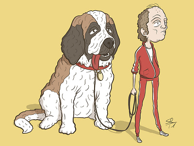 Big Dog, Small Man cartoon character character design dog drawing illustration