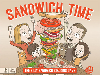 Sandwich Time stacking game board game cartoon character drawing family fun game illustration kids sandwich stack