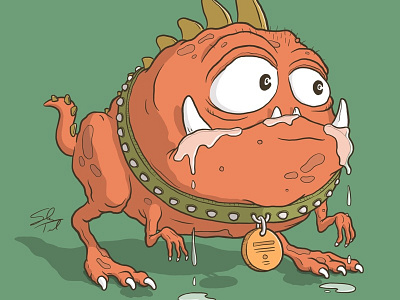 Strange Pet cartoon character drawing drawn by shawn illustration monster pet procreate