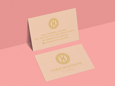 Ulker Huseynova Couture Visit Card design flat illustration typography ui