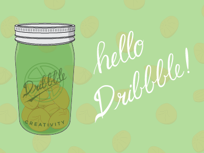 Hello Dribbble! debut dribbble figs illustration mason jar pattern