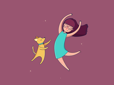 New beginnings dancing dog vector