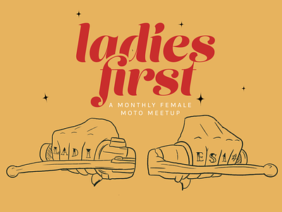 Ladies First Knuckles drawing graphic design hand illustration sketch typography vector
