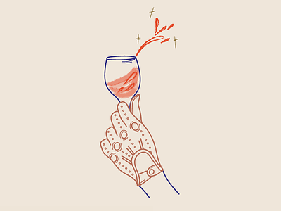 LadyFingers Wine & Wheels Event Branding branding drawing graphic design hand illustration sketch