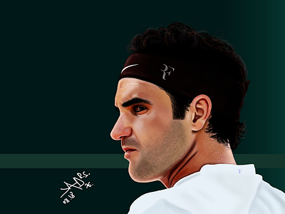 The Champion.Roger Federer digital digital drawing digital portrait drawing photoshop portrait portrait art roger federer vlad cojocaru