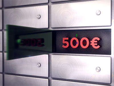 You've just won 500€! ae c4d game metal money safe