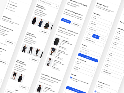 My Account on E-commerce 👨‍🦲 address book e commerce e commerce design form grid mobile my account myze responsive shop shopify ui ux webdesign woocommerce