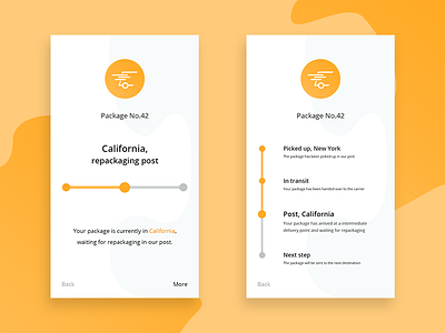 Package app exploration app deliver pack package simple status ui ux