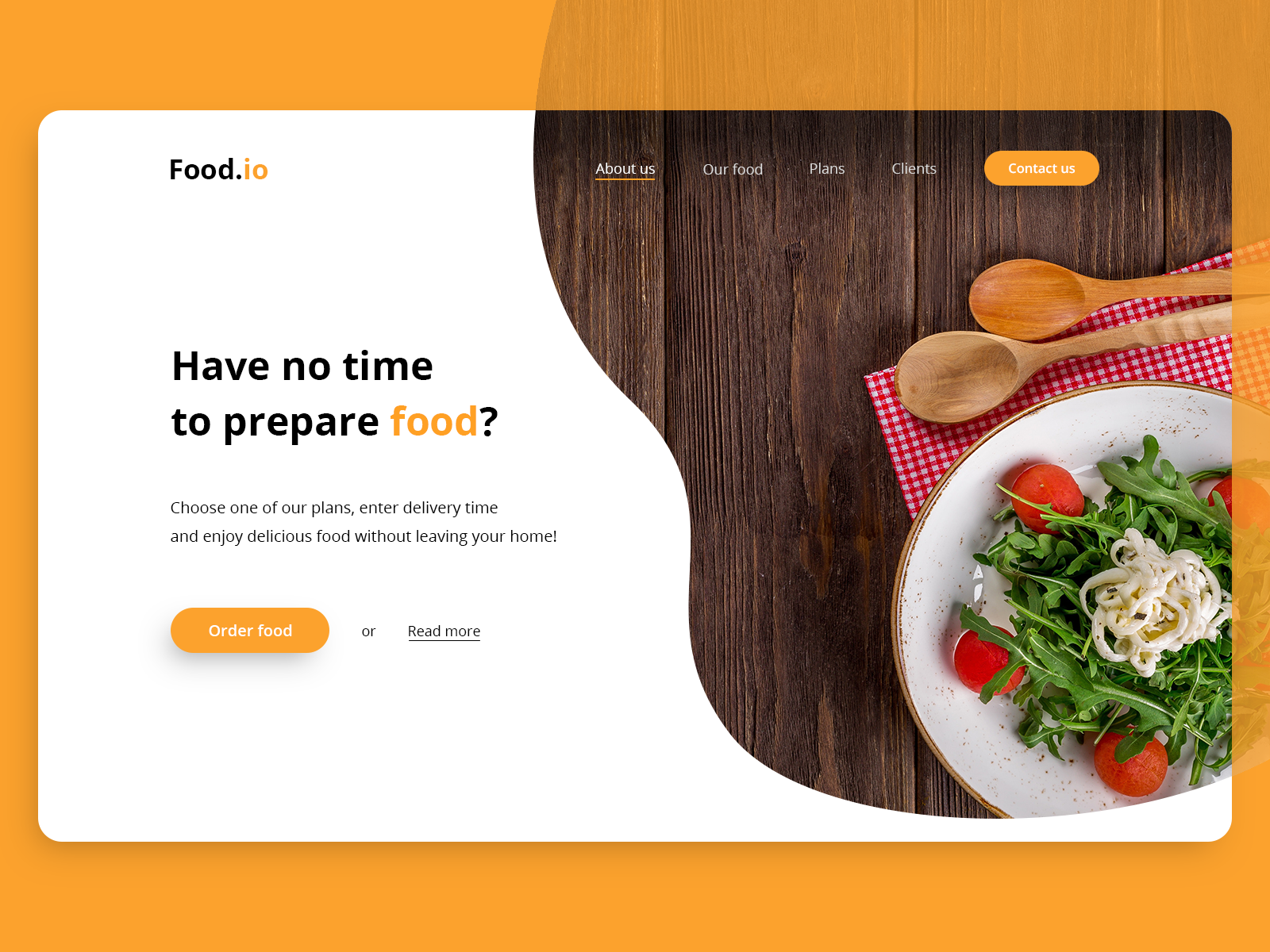 Food.io - Landing page for food service ð¥ by Daniel Wodziczka on Dribbble