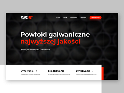 🔴 Multigal - Website hero buttons clean company design footer gallery galwanization grid hero hero section home industry landing navbar page ui ux webdesign
