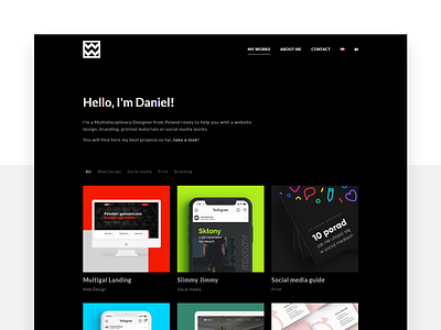 ⚫ Wodziczka.pl - Dark theme dark dark mode dark theme dark ui dark version designer grid home mansonary portfolio portfolio design typography ui ux webdesign