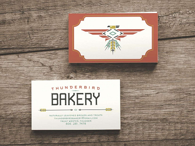 Thunderbird Bakery Business Cards bird branding business cards graphic design identity logo marketing