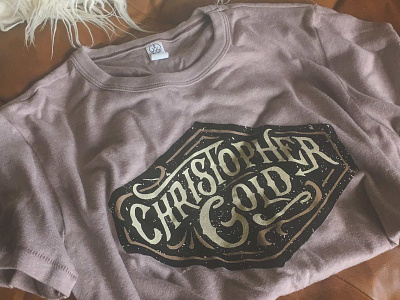 Christopher Gold Screen Printed Tee badge band band apparel crest crest logo hand lettering logo music musician rustic screen printing t shirt t shirt design tee vintage badge vintage tee western