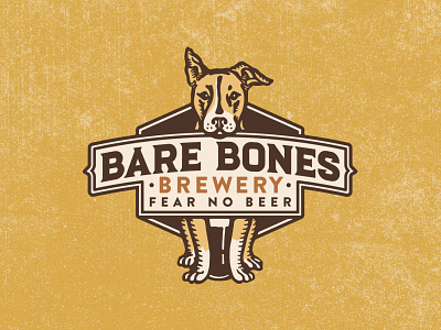 Bare Bones Brewery Logo branding crest dog cartoon dog illustration dog logo illustration illustrator logo logo badge logo crest retro retro dog vintage vintage badge vintage dog