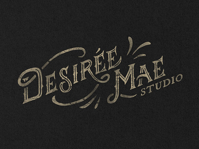 Desiree Mae Studio Logo branding custom letering distress hand drawn hand drawn logo hand lettering logo logo design logotype procreate rustic texture type typography vintage vintage logo wordmark