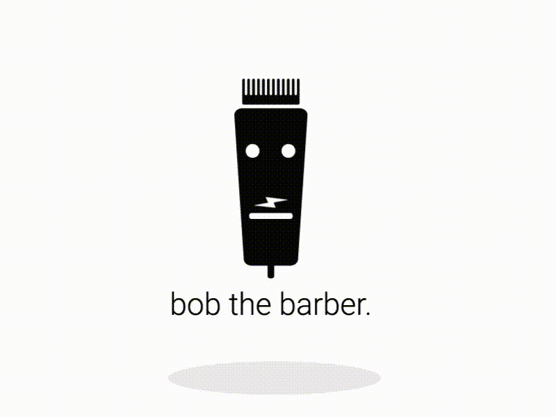 Bob the barber ai animation barber barber logo dailylogochallange design illustration logo robot shapes silhouette toon