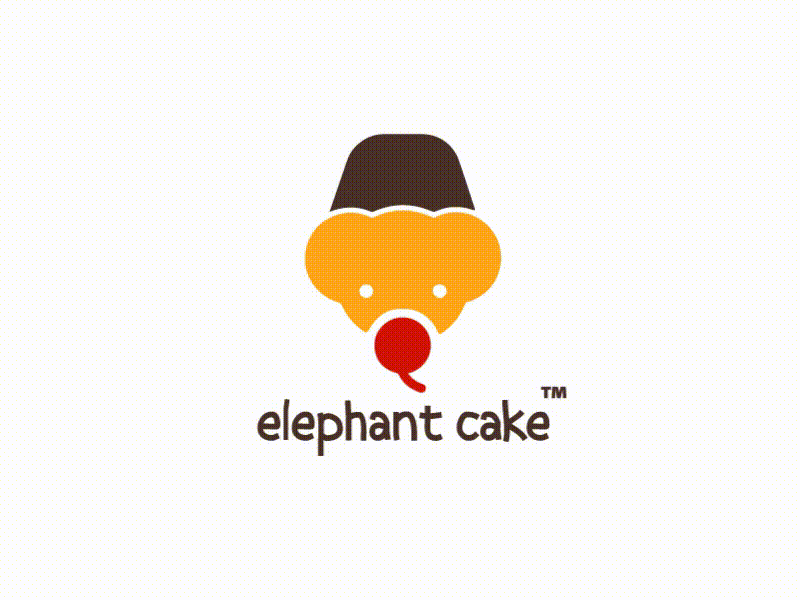 Elephant animation cake cupcake dailylogochallange design icon illustration logo love shapes texture toon