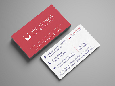 Mid-America Law Practice Business Card attorney business card law law firm print design stationery
