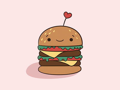 U want me, I know burger cute illustration pic vector