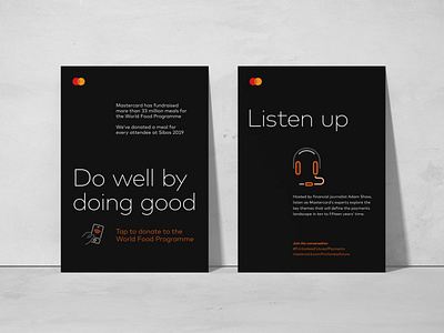 Mastercard event posters dark design graphic design mastercard minimal