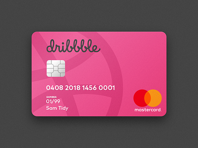 Dribbble Card card debut mark mastercard pink