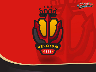 Redesign World Cup Logo Series : Belgium badge belgium event flat football happy illustration logo red devils sports logo world cup