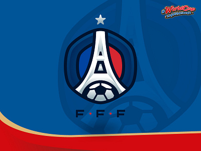 Redesign World Cup Logo Series : France badge eiffel tower event flat football france happy illustration logo rooster sports logo world cup