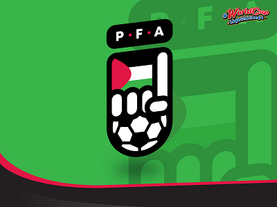 Redesign World Cup Logo Series : Palestine badge event flat football happy illustration logo palestine sports logo world cup