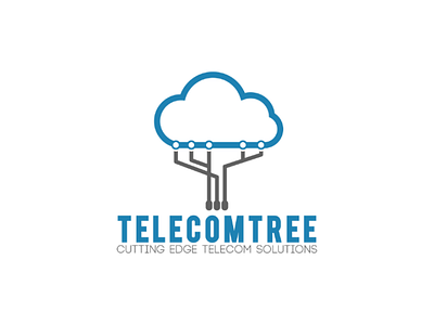 TelecomTree design fiber optic logo technology tree