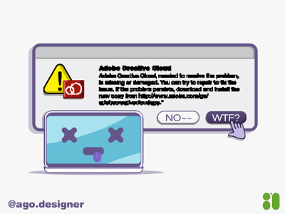 Problem days for designers. Day 2-WTF branding computer design error icon icon design illustration logo ui vector