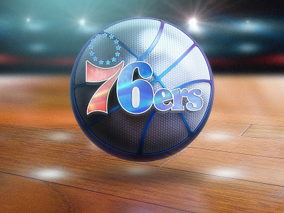 76ers logo 3d 76ers app basketball basketball logo c4d design icon icon design illustration logo metal photoshop sixers ui