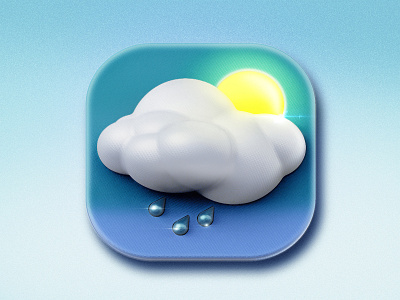 Icon Weather 3d app c4d design icon icon design illustration logo metal photoshop rain sun typography ui