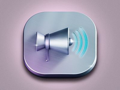 Icon Loudspeaker 3d app c4d design icon icon design illustration logo loudspeaker metal photoshop typography ui
