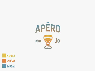 Apéro chez Jo beer bulb gradient illustrator logo minimal pun simple visual