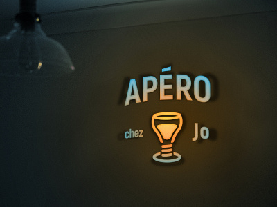 Apéro chez Jo Mockup #2 beer bulb gradient illustrator logo minimal pun simple visual