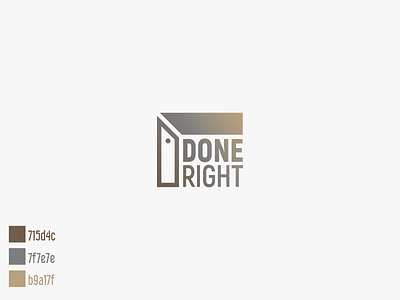 Done Right Contracting construction contracting gradient illustrator logo minimal simple tight