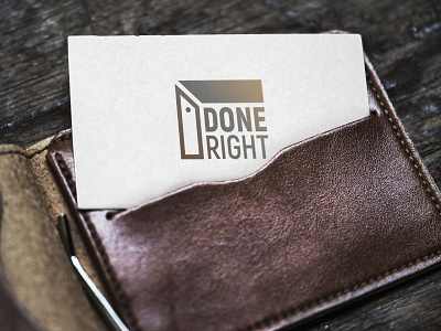 Done Right Contracting Mockup #1 construction contracting gradient illustrator logo minimal simple tight