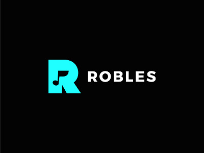 Robles bold brand branding clean design flat graphic design letter logo logo design minimal modern music r shop typography